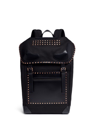 Main View - Click To Enlarge - GIVENCHY - 'Rider' round stud leather panel backpack