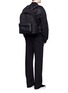 Figure View - Click To Enlarge - GIVENCHY - 'C1' leather pocket cotton twill backpack