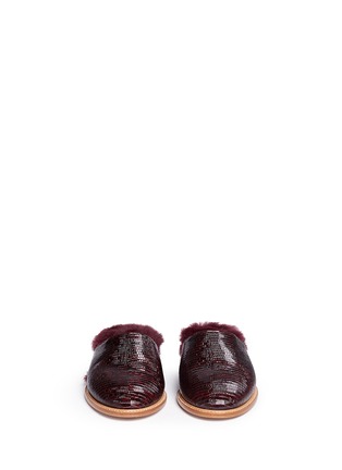 fur lined leather slippers