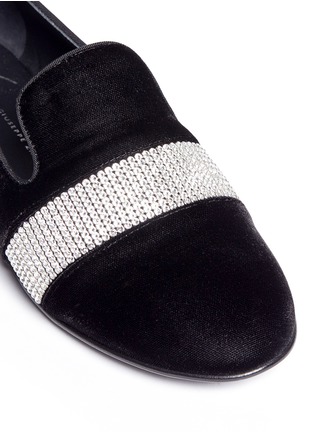 Detail View - Click To Enlarge - 73426 - Crystal pavé band velvet slip-ons