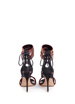 Back View - Click To Enlarge - SOPHIA WEBSTER - 'Adeline' strass pavé strap suede sandals