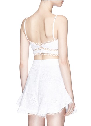 Back View - Click To Enlarge - ZIMMERMANN - 'Mercer Fan' embroidered cotton bralette