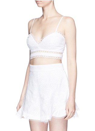 Front View - Click To Enlarge - ZIMMERMANN - 'Mercer Fan' embroidered cotton bralette