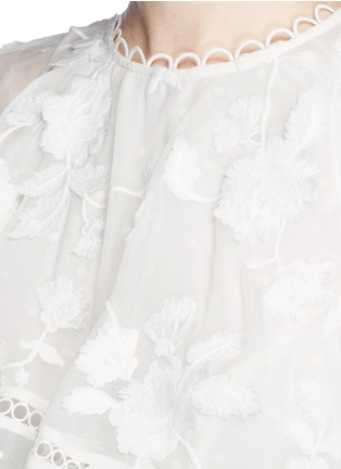 Detail View - Click To Enlarge - ZIMMERMANN - 'Mercer Bird Floating' embroidered silk dress