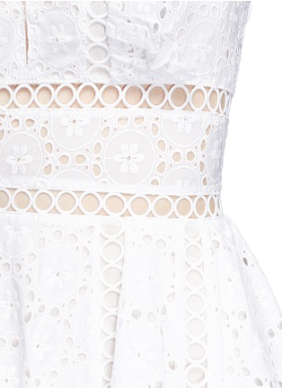 Detail View - Click To Enlarge - ZIMMERMANN - 'Divinity Wheel' ruffle embroidered cotton dress