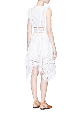 Back View - Click To Enlarge - ZIMMERMANN - 'Divinity Wheel' ruffle embroidered cotton dress