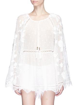Main View - Click To Enlarge - ZIMMERMANN - 'Mercer Bird Floating' flared silk top