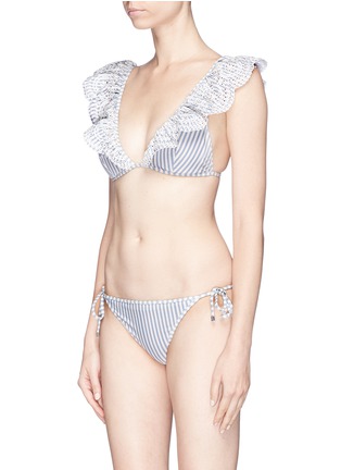 Figure View - Click To Enlarge - ZIMMERMANN - 'Meridian' stripe crochet ruffle bikini set