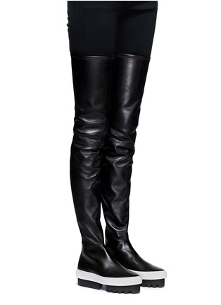 Figure View - Click To Enlarge -  - Chunky platform lambskin leather sneaker boots