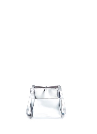 Detail View - Click To Enlarge - KARA - 'Tie Crossbody' nano mirror leather bag