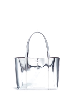 Main View - Click To Enlarge - KARA - 'Tie Tote' mirror leather bag