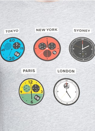Detail View - Click To Enlarge - PS PAUL SMITH - 'Watches' print organic cotton T-shirt