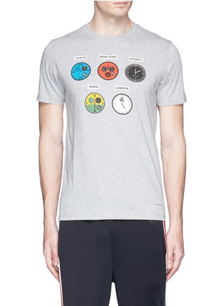 Main View - Click To Enlarge - PS PAUL SMITH - 'Watches' print organic cotton T-shirt