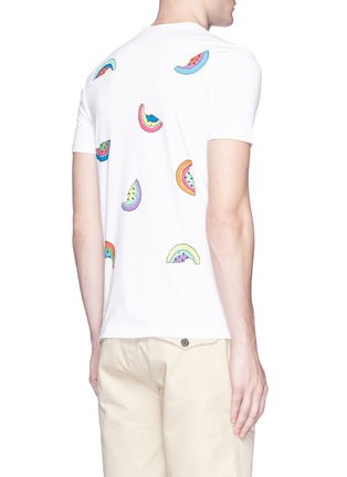 Back View - Click To Enlarge - PS PAUL SMITH - Watermelon print organic cotton T-shirt