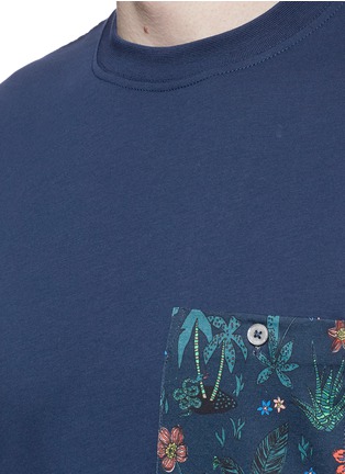 Detail View - Click To Enlarge - PS PAUL SMITH - Tropical print pocket cotton T-shirt