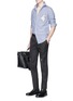 Figure View - Click To Enlarge - 3.1 PHILLIP LIM - Floral embroidered pocket stripe shirt