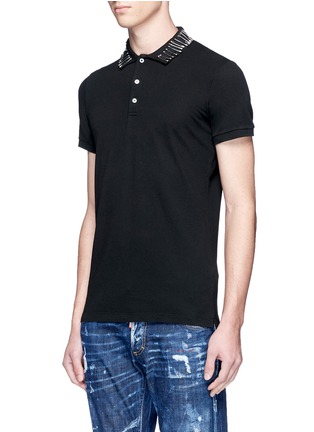 Front View - Click To Enlarge - 71465 - Safety pin collar polo shirt