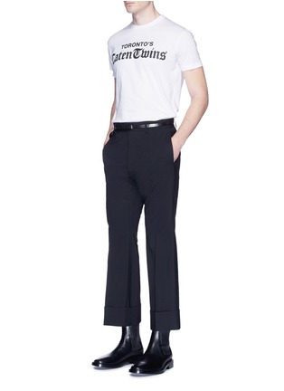 Figure View - Click To Enlarge - 71465 - Roll cuff flare pants