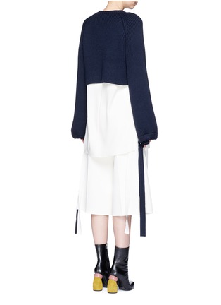 Back View - Click To Enlarge - ELLERY - 'Monty' tie sleeve cropped rib knit sweater