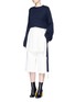 Figure View - Click To Enlarge - ELLERY - 'Monty' tie sleeve cropped rib knit sweater