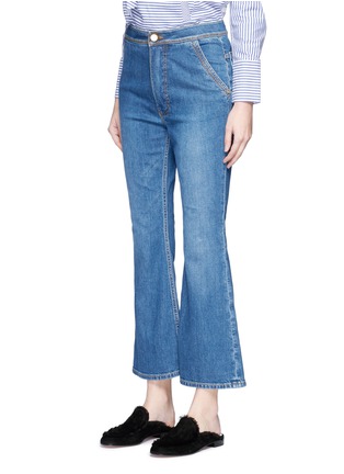 Front View - Click To Enlarge - ELLERY - 'Pyramid' high rise kick flare denim pants