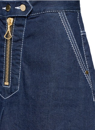 Detail View - Click To Enlarge - ELLERY - 'El Topo' topstitched A-line denim skirt