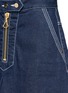 Detail View - Click To Enlarge - ELLERY - 'El Topo' topstitched A-line denim skirt