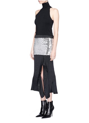 Figure View - Click To Enlarge - ESTEBAN CORTAZAR - Sequin and ottoman knit panel dress