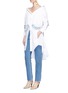 Figure View - Click To Enlarge - ESTEBAN CORTAZAR - Denim strap oversized shirt dress