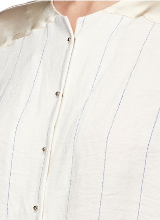 Detail View - Click To Enlarge - ESTEBAN CORTAZAR - Stripe satin back blouse bodysuit