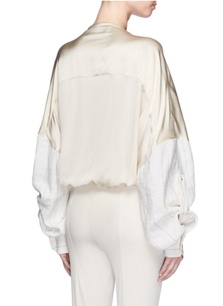 Back View - Click To Enlarge - ESTEBAN CORTAZAR - Stripe satin back blouse bodysuit
