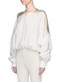 Front View - Click To Enlarge - ESTEBAN CORTAZAR - Stripe satin back blouse bodysuit