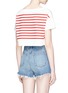 Back View - Click To Enlarge - - - Pin-up girl patch sequin cherry stripe T-shirt