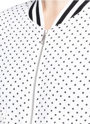 Detail View - Click To Enlarge - - - Polka dot print padded silk bomber jacket