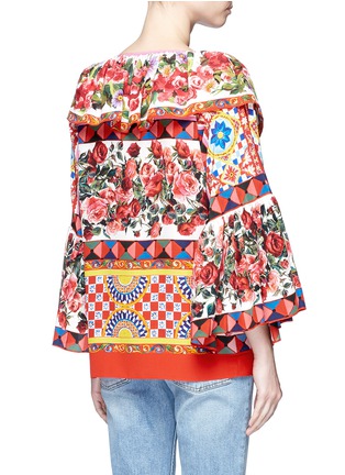 Back View - Click To Enlarge - - - Mambo print silk charmeuse blouse