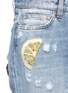 Detail View - Click To Enlarge - - - Fruit and cocktail embroidered cropped ripped jeans