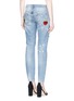 Back View - Click To Enlarge - - - Fruit and cocktail embroidered cropped ripped jeans