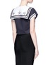 Back View - Click To Enlarge - - - Star patch sailor collar twill cropped top
