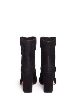 Back View - Click To Enlarge - CHLOÉ - 'Kent' ruched suede ankle boots