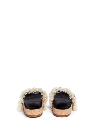 Back View - Click To Enlarge - CHLOÉ - 'Kerenn' fringed rug jacquard slide sandals