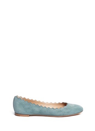 Main View - Click To Enlarge - CHLOÉ - 'Lauren' scalloped edge suede flats