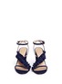 Front View - Click To Enlarge - CHLOÉ - 'Kent' ruffle band ankle strap suede sandals