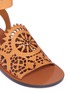 Detail View - Click To Enlarge - CHLOÉ - 'Kelby' crochet lasercut leather sandals