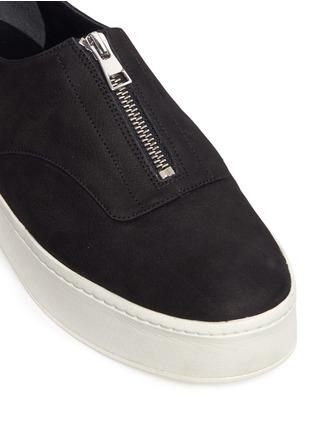 Detail View - Click To Enlarge - VINCE - 'Warner' nubuck leather zip flatform sneakers