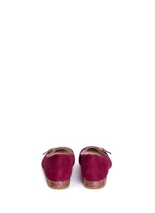 Back View - Click To Enlarge - SOPHIA WEBSTER - 'Piper' strass pavé heel suede flats