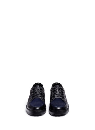Front View - Click To Enlarge - WANT LES ESSENTIELS SHOES - 'Hopkins' calfhair vamp lugged leather sneakers