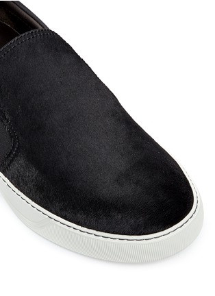 Detail View - Click To Enlarge - LANVIN - Calf hair and suede skate slip-ons
