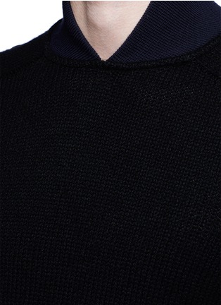 Detail View - Click To Enlarge - SACAI - Flannel back yoke wool sweater