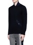 Front View - Click To Enlarge - SACAI - Flannel back yoke wool sweater