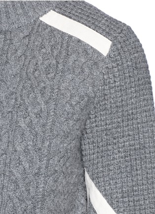Detail View - Click To Enlarge - SACAI - Contrast ribbon cable knit sweater